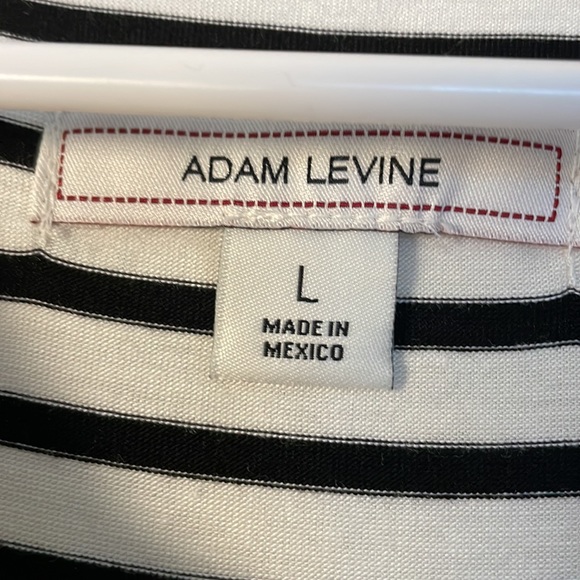 New with tags NWT Adam Levine black and white striped tshirt dress Large - Picture 3 of 4